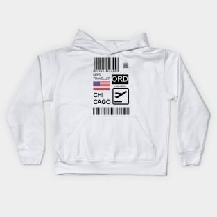 Chicago USA travel ticket Kids Hoodie